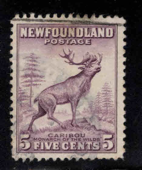 NEWFOUNDLAND Scott 190 Brown Violet Used Caribou stamp Die 1