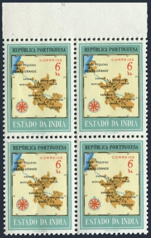 Port India 553 block/4,MNH.Michel 518. Map of Damao & Nagar Aveli,1957.