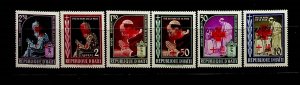 HAITI Sc B6-8,CB13-15 NH ISSUE OF 1959 - RED CROSS OVERPRINT