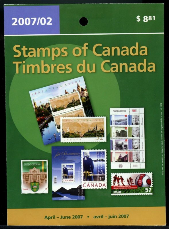 April to June 2007 quarterly issue Mint Canada stamps Cat $17