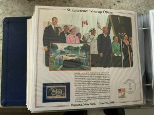 the history of American stamp panel: St. Lawrence seaway opens
