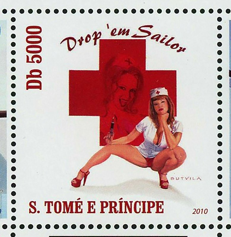 The Pinup Art Stamp Paul Butvila Drp 'em Sailor S/S MNH #4578-4586 