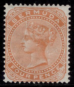 BERMUDA QV SG20, 4d orange-red, M MINT. Cat £21.