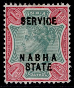 INDIAN STATES - Nabha QV SG O20, 1r green & carmine, M MINT. Cat £48.