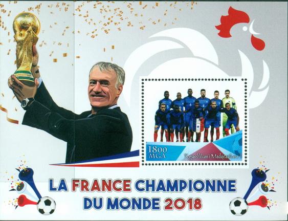 MADAGASCAR - 2018 - France Winners 2018 World Cup - Perf Souv Sheet  #3   - MNH
