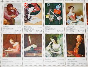 1974 sheet, Universal Postal Union Sc# 1530-7