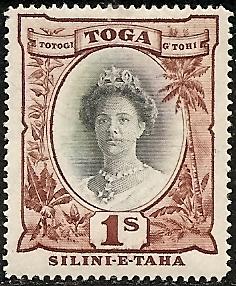 Tonga  79 Mint OG 1942 1sh Queen Salote Definitive