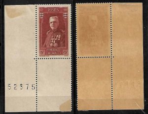 MONACO STAMPS 1937 , Sc.#B23,  MNH, HINGE ON MARGIN