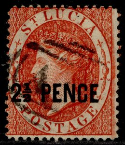 ST. LUCIA QV SG24, 2½d brown-red, FINE USED. Cat £28.