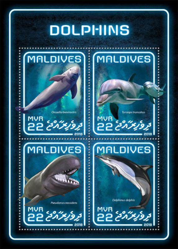 Z08 MLD18508a Maldives 2018 Dolphins MNH ** Postfrisch