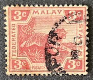 Malaya Federated Malay States 1909 SG34 3c. used
