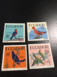 Ecuador sc 645-648 MLH comp set birds