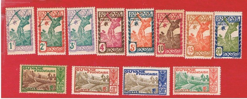 French Guiana  #109 /126   MVFLH OG   Archer & Rapids  Free S/H