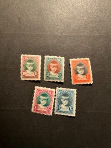 Stamps Luxembourg Scott #B35-9 never hinged