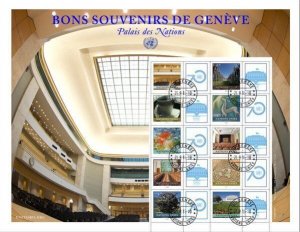 UN 2015 - Greetings From Geneva - Personalised Stamp Sheet - CTO (S66a)