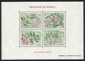 Monaco Seasons of the Strawberry Tree MS 1986 MNH SC#1550 SG#MS1803 MI#Block 34