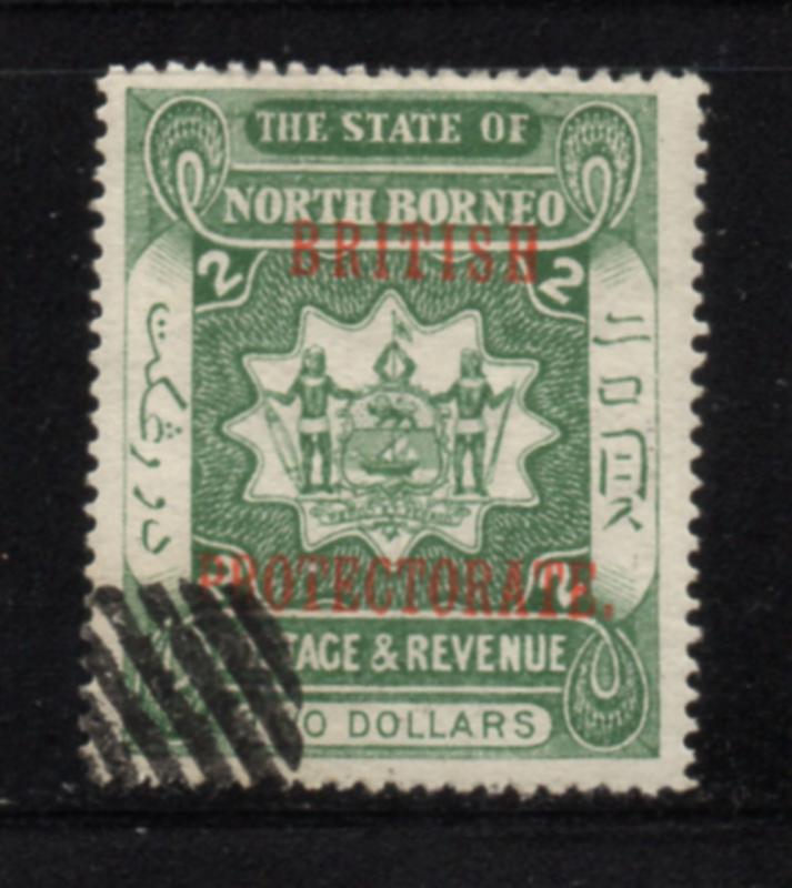 North Borneo Sc 119 1901 $2 Brtish Protectorate overprint stamp used