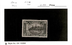 Canada, Postage Stamp, #174 Used SON Cancel, 1930 Citadel Quebec (AM)