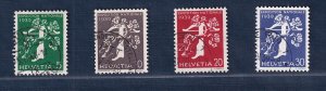 Switzerland  #256-259  used  1939   exposition   tree and crossbow  French