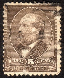 1882, US 5c, Garfield, Used, Sc 205