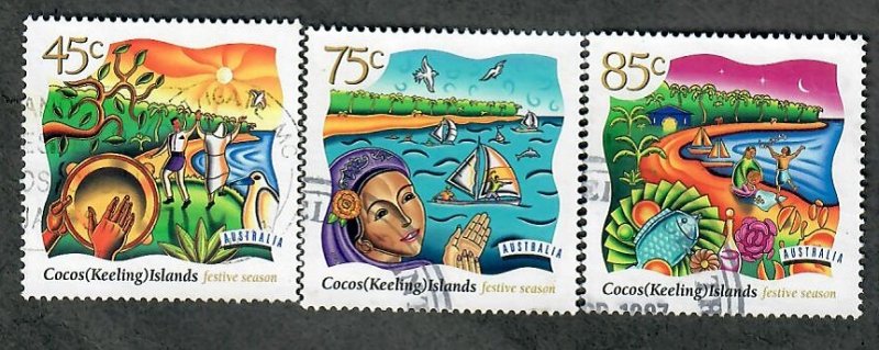 Cocos Island #323 - 325 used singles