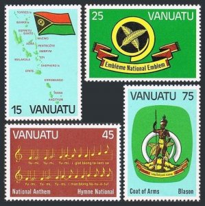 Vanuatu 311-314,MNH.Michel 609-612. Independence-1,1981.Map,Flag,Anthem,Arms. 