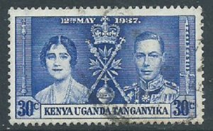 Kenya, Uganda & Tanganyika, Sc #82, 30c Used