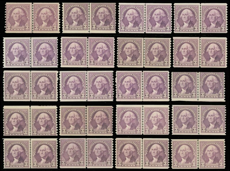 US Scott #721 x20 Line Pairs & #722 x12 Line Pairs, Mint-NH, SCV $356.00! (SK)