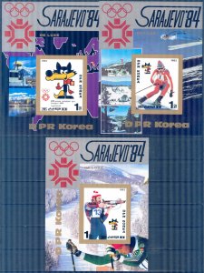 Korea 1984 Winter Olympics Games Sarajevo Mi. Bl.166/71B Imperf. MNH