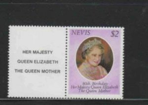 NEVIS #113 1980 QUEEN MOTHER 80TH BIRTHDAY MINT VF NH O.G bb