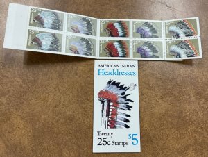 Scott #BK179  2505a  American Indian Headdresses Booklet of 20 Stamps - MNH