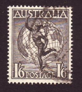 Australia 1949 Sc#C6, SG#223a 1/6d Hermes Airmail USED