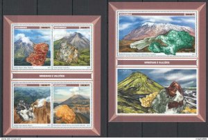 2017 Mozambique Minerals & Volcanoes Nature #9039-2+Bl1248 ** Fd0501