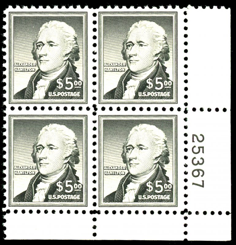 U.S. #1053 MINT PL# BLOCK OF 4 OG HR