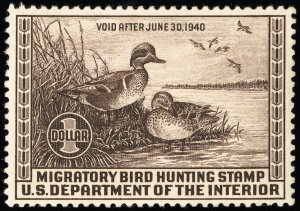 US Stamps # RW6 Duck MLH VF