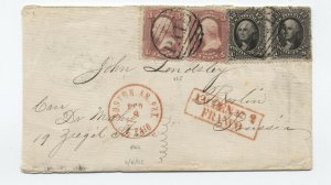 1862 Boston to Berlin Prussia cover 2x #65, 2x #69 [45.248]