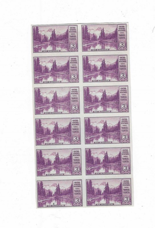 US SCOTT# 758, IMPERF BLOCK OF 12, MNH