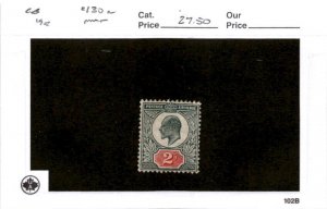 Great Britain, Postage Stamp, #130a Mint No Gum, 1902 King Edward (AB)