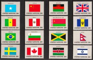 399-414 United Nations 1983 Flags MNH