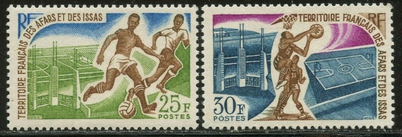 AFARS & ISSAS Sc#315-316 1967 Soccer Complete OG Mint Lightly Hinged