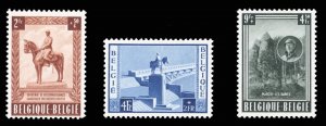 Belgium #B555-557 Cat$70, 1954 20th Anniversary of the Death of King Albert, ...