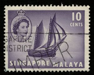 Singapore, Malaya, 10 cents, Ship (T-5960)