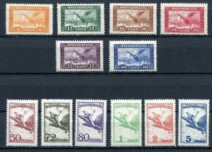 HUNGARY 1927 - 1930 SCARCE AND LOVELY AIRMAIL SET SCOTT C13-C23 PERFECT MNH