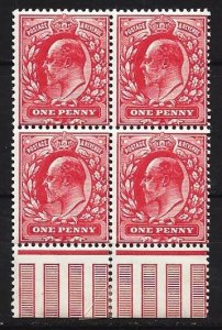 Great Britain #128 Block of 4 OGNH