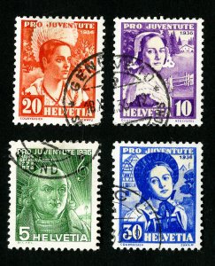 Switzerland Stamps # B81-4 VF Used Catalog Value $45.30