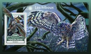 TOGO - 2016 - Owls - Perf Souv Sheet - MNH