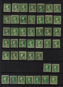 USA 42 USED 1 CENT GREEN EARLY 1900'S STAMPS