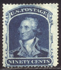 U.S. #39 Mint BEAUTY w/ Cert - 90c Blue