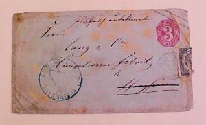 GERMAN WURTTEMBERG   ENTIRE #2 cat.$165.00 WILDBAD TO PFORSHEIM FORWARDED