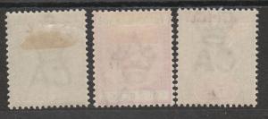 TURKS ISLANDS 1893 QV SET 1/2D - 5D